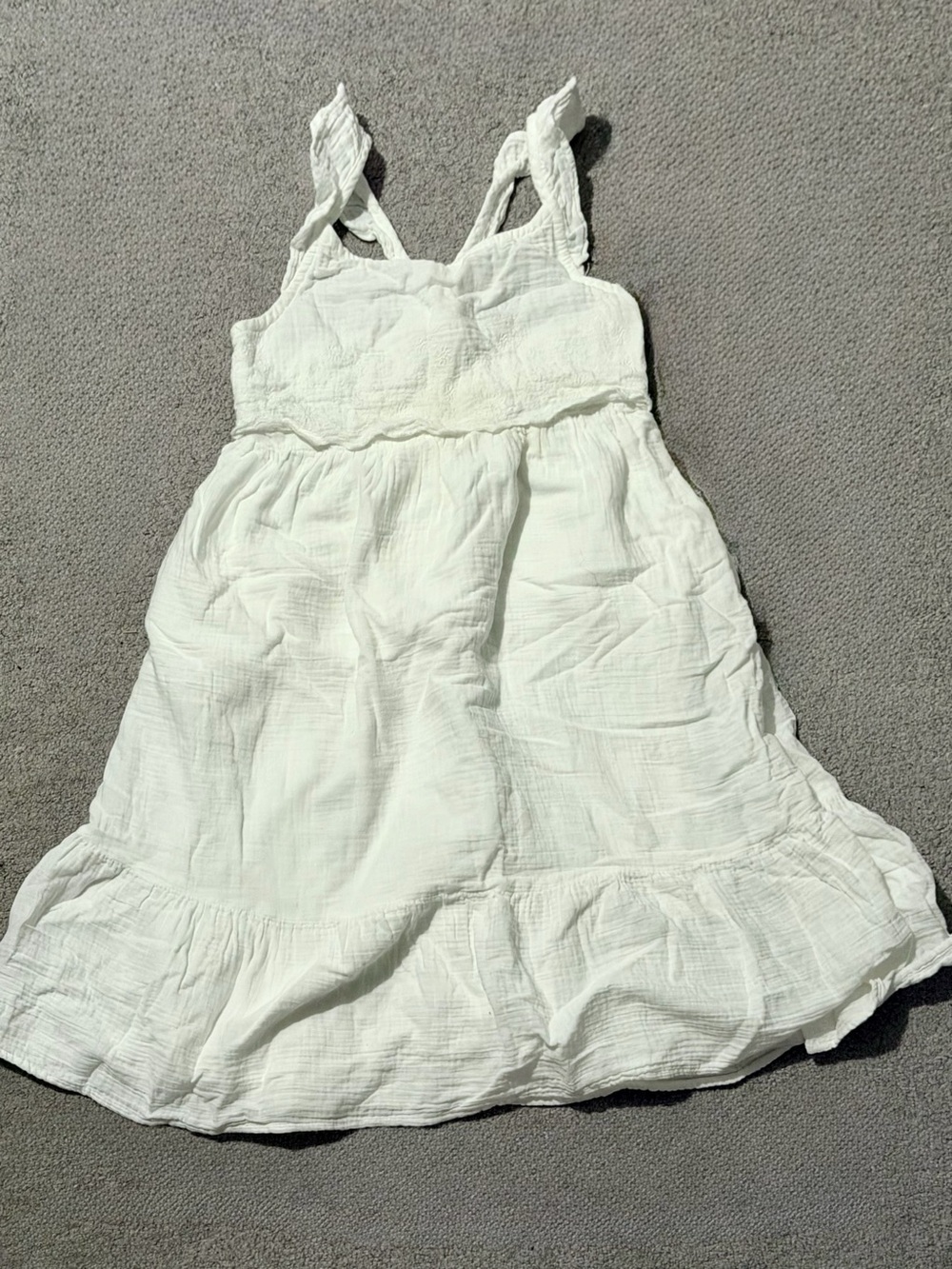 Cat & Jack Girls' Tiered Sundress - White - L(10/12)